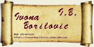Ivona Borilović vizit kartica
